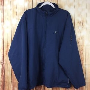 Champion Vintage Blue Zip Up Pockets 2XL